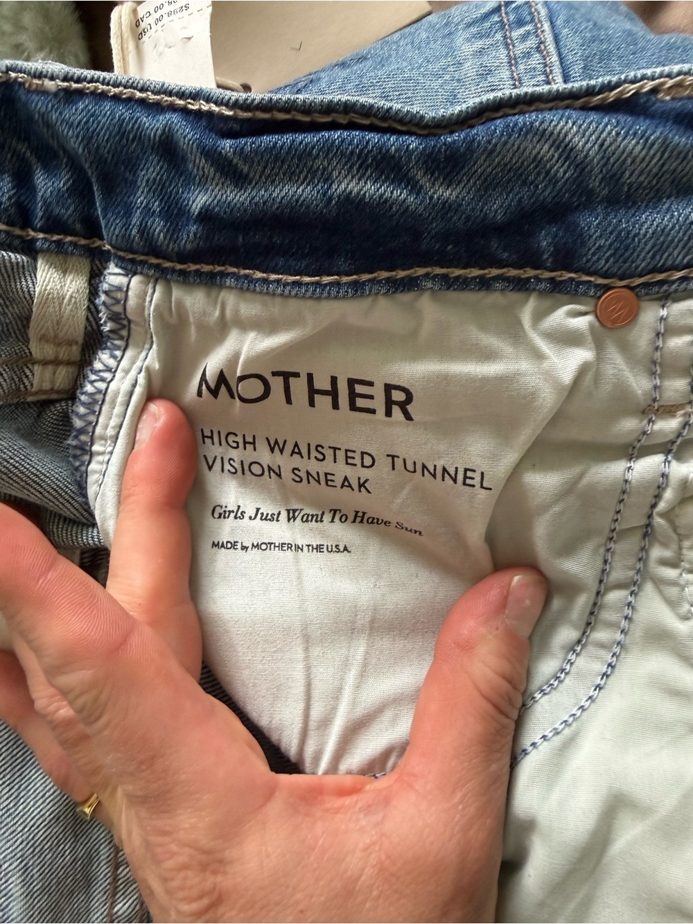 MOTHER Wide-Leg High-Rise Jeans — Medium Blue Wash - Picture 6 of 6